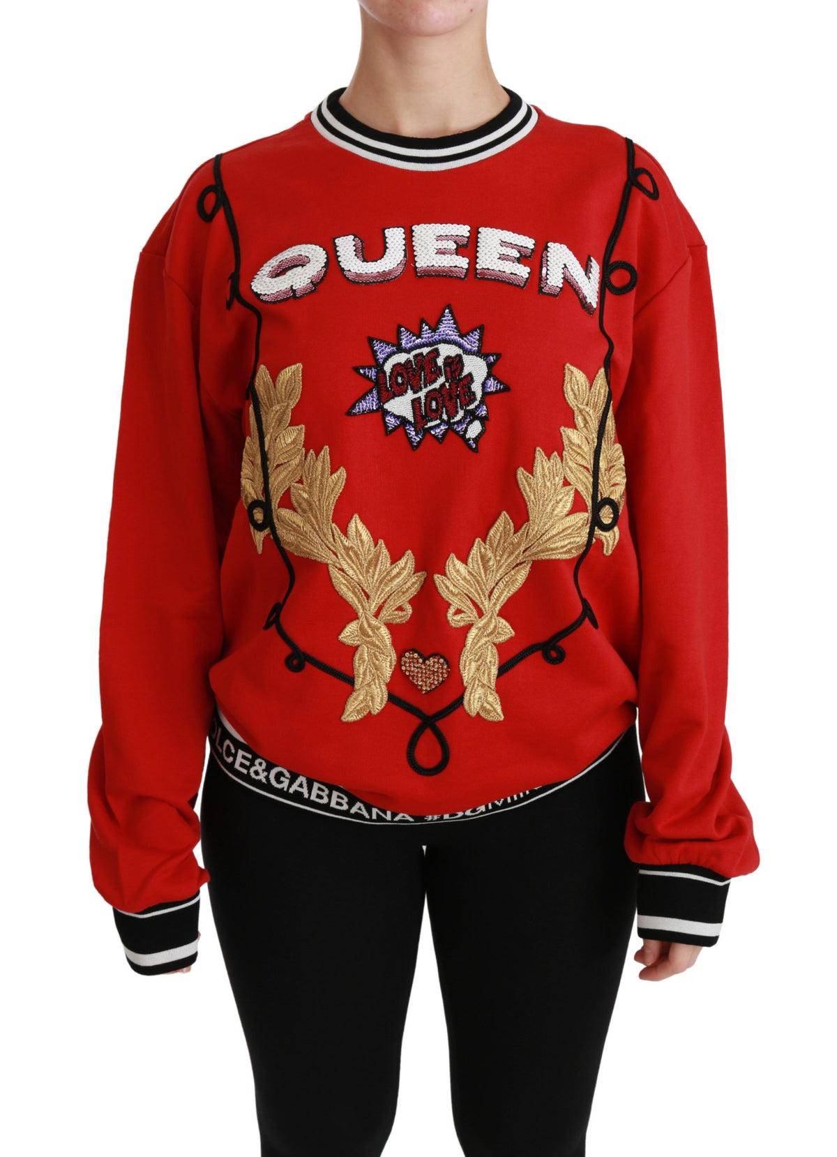 Pull en sequin "Love" rouge "Reine" de Dolce &amp; Gabbana