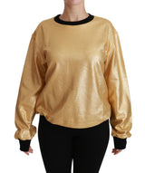 Pull en coton doré à col rond de Dolce &amp; Gabbana