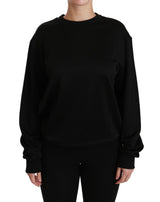 Pull en coton noir à col rond de Dolce &amp; Gabbana