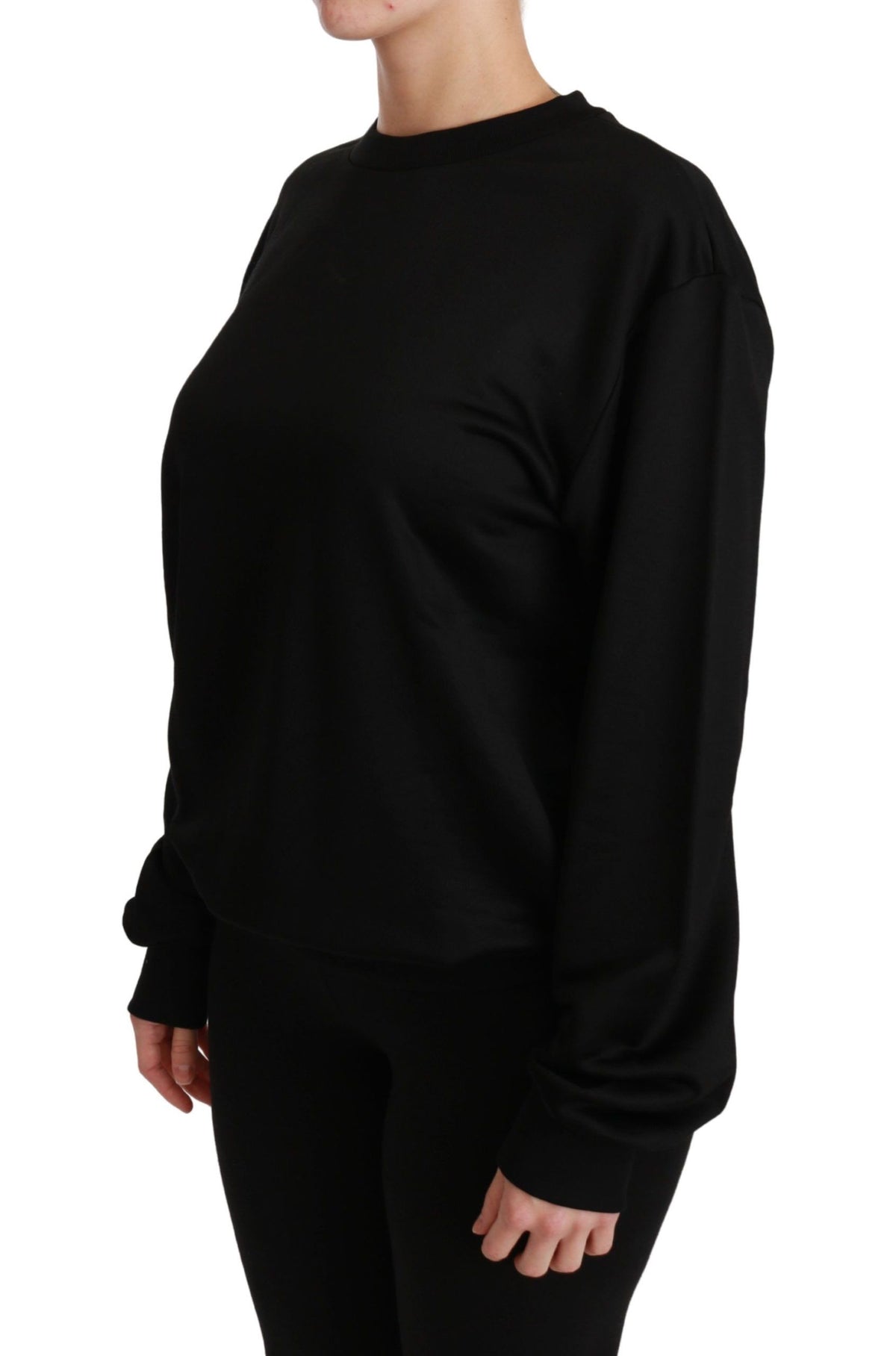 Pull en coton noir à col rond de Dolce &amp; Gabbana
