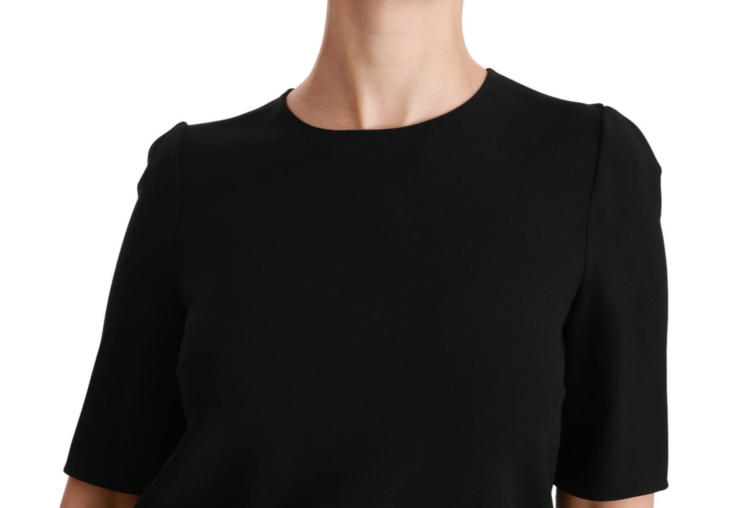 Blouse à manches courtes, décontractée et extensible, noire de Dolce &amp; Gabbana.