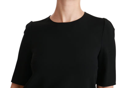 Blouse à manches courtes, décontractée et extensible, noire de Dolce &amp; Gabbana.