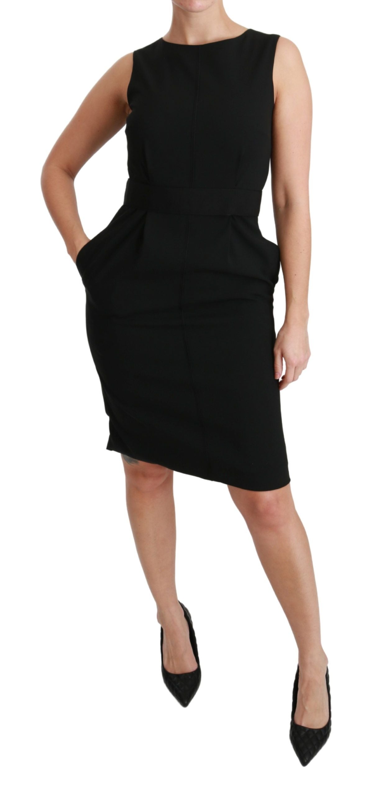 Robe formelle noire moulante et extensible de Dolce &amp; Gabbana