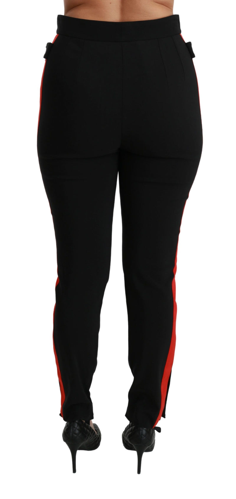 Pantalon skinny noir en coton stretch Dolce &amp; Gabbana à motif renard