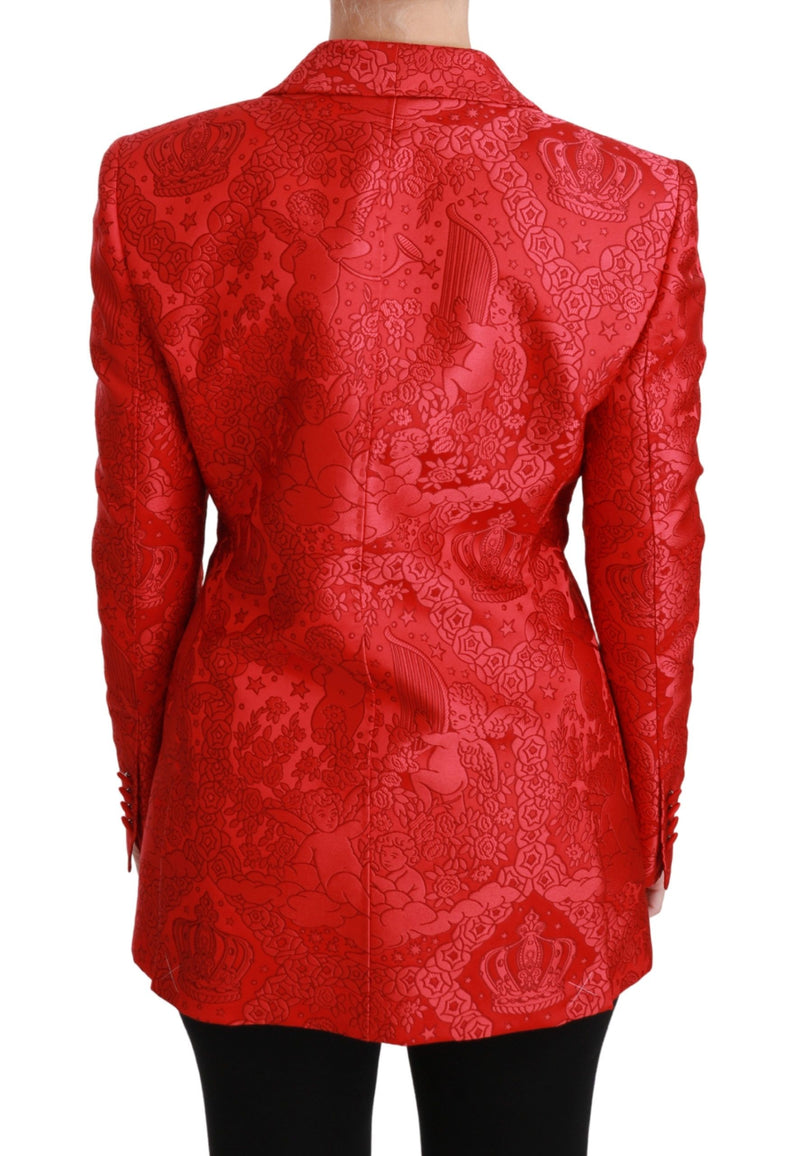 Veste blazer Dolce &amp; Gabbana rouge à fleurs Angel