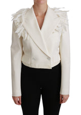 Manteau croisé blanc Dolce &amp; Gabbana en laine
