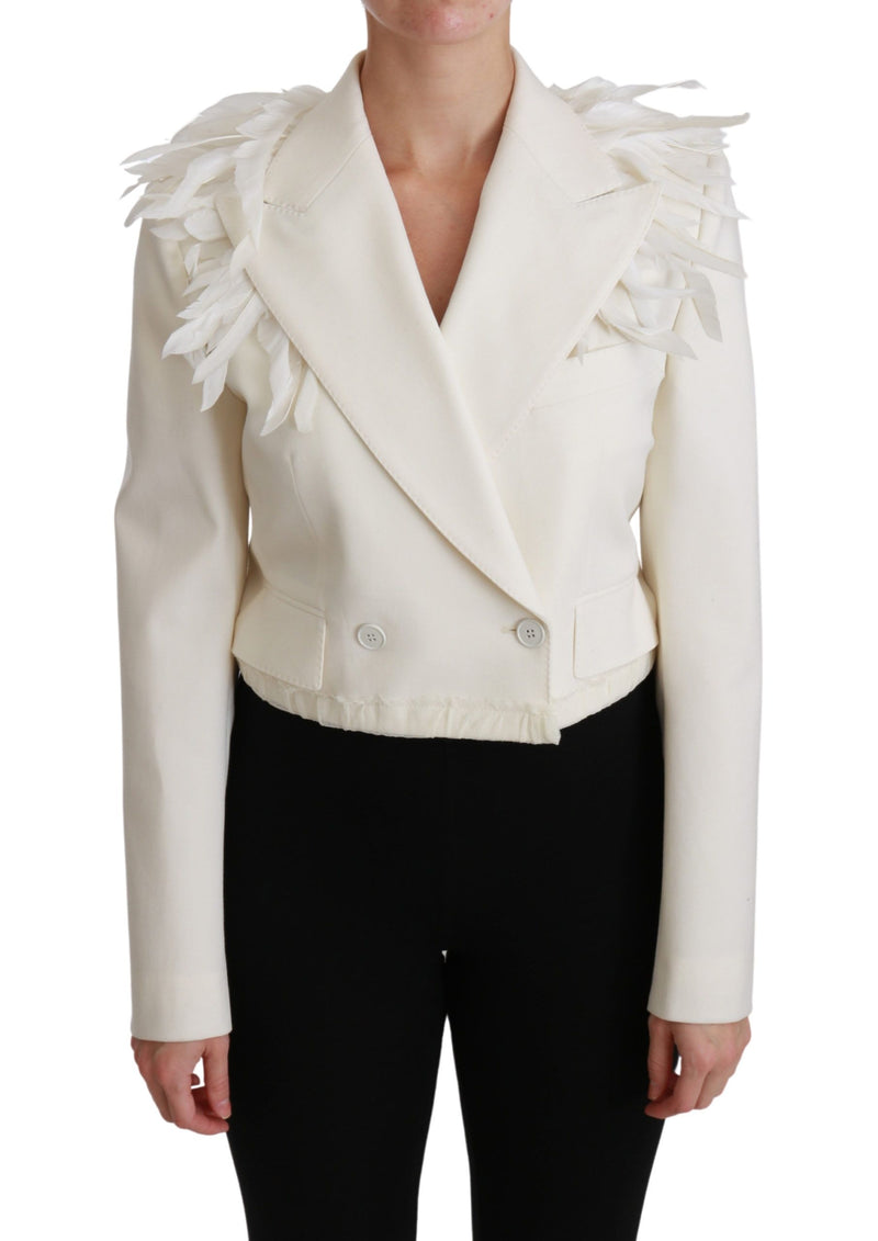 Manteau croisé blanc Dolce &amp; Gabbana en laine