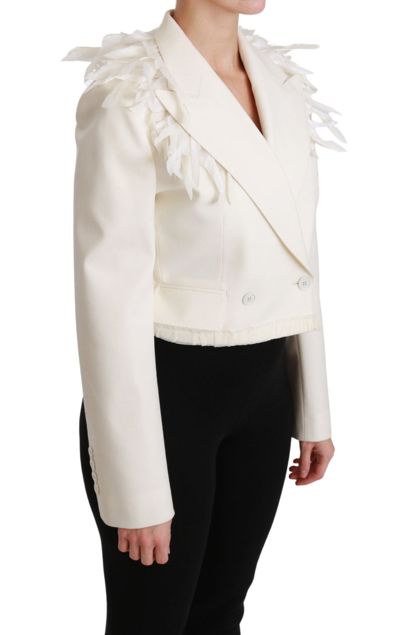 Manteau croisé blanc Dolce &amp; Gabbana en laine