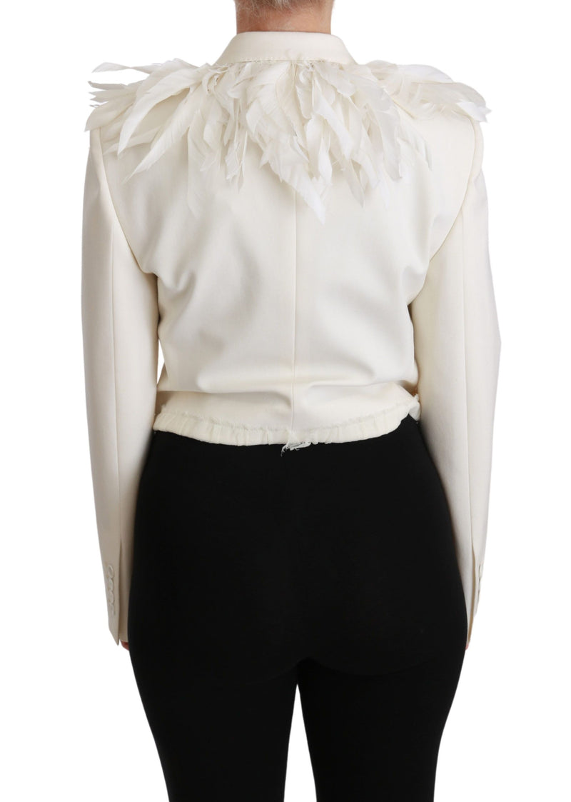 Manteau croisé blanc Dolce &amp; Gabbana en laine