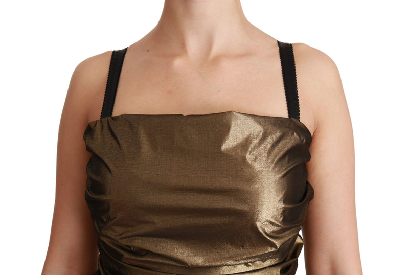 Robe fourreau mini moulante en nylon bronze Dolce &amp; Gabbana