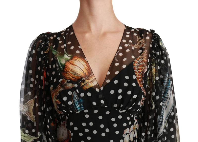 Robe trapèze Dolce &amp; Gabbana Black Sea Fish Sicily
