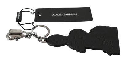 Dolce &amp; Gabbana leren Dominico Stefano #DGFAMILY logo badge sleutelhanger