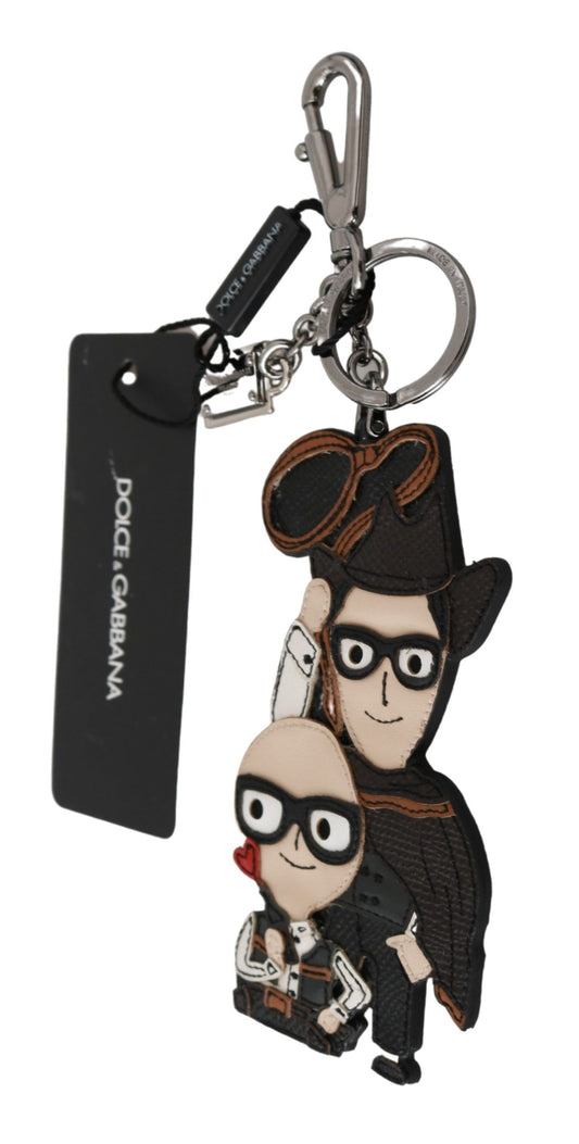 Dolce &amp; Gabbana leren Dominico Stefano SICILY WESTERN badge sleutelhanger
