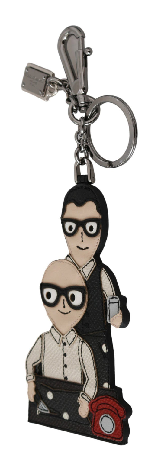 Dolce &amp; Gabbana leren Dominico Stefano #DGFAMILY logo badge sleutelhanger