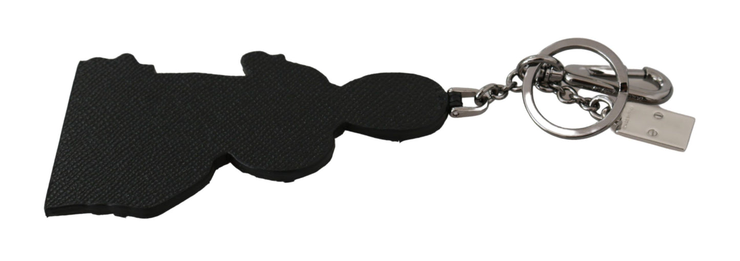 Dolce &amp; Gabbana leren Dominico Stefano #DGFAMILY logo badge sleutelhanger