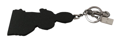 Dolce &amp; Gabbana leren Dominico Stefano #DGFAMILY logo badge sleutelhanger