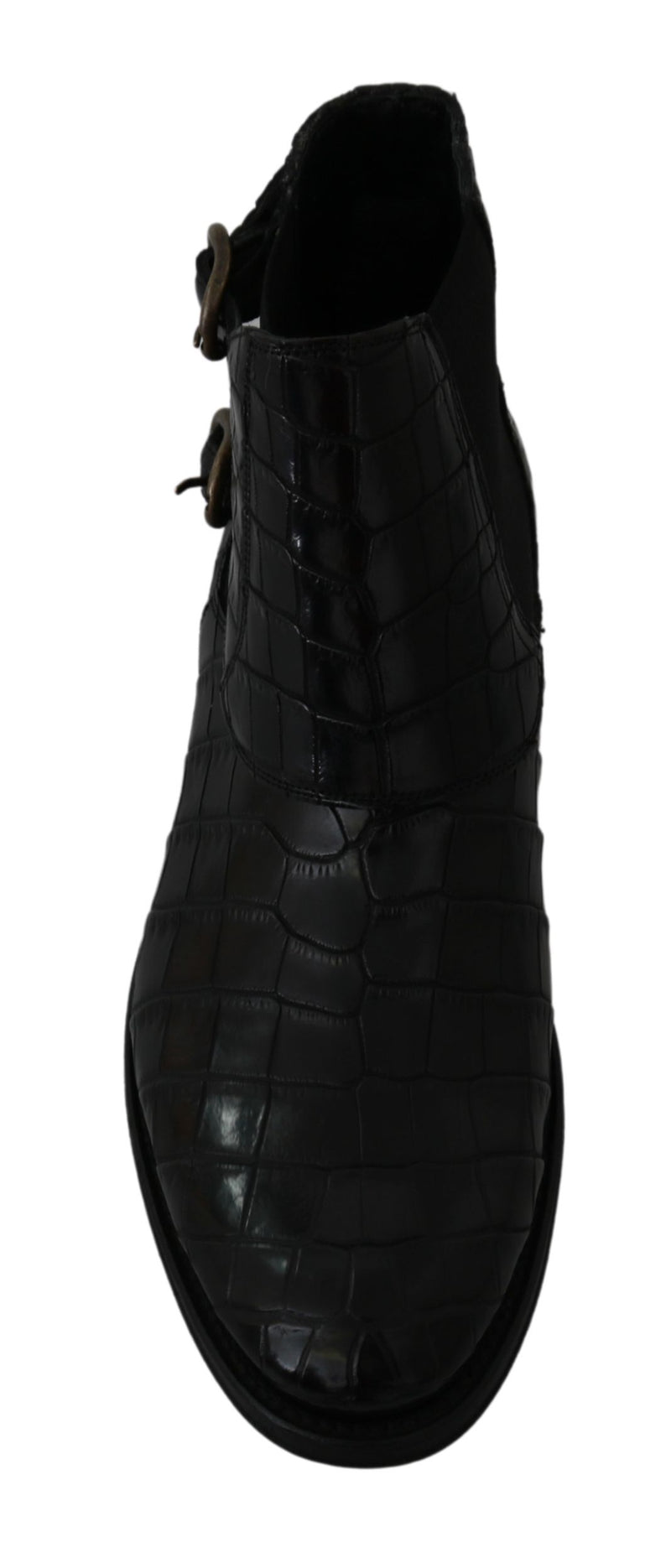 Bottes Derby Dolce &amp; Gabbana en cuir de crocodile noir
