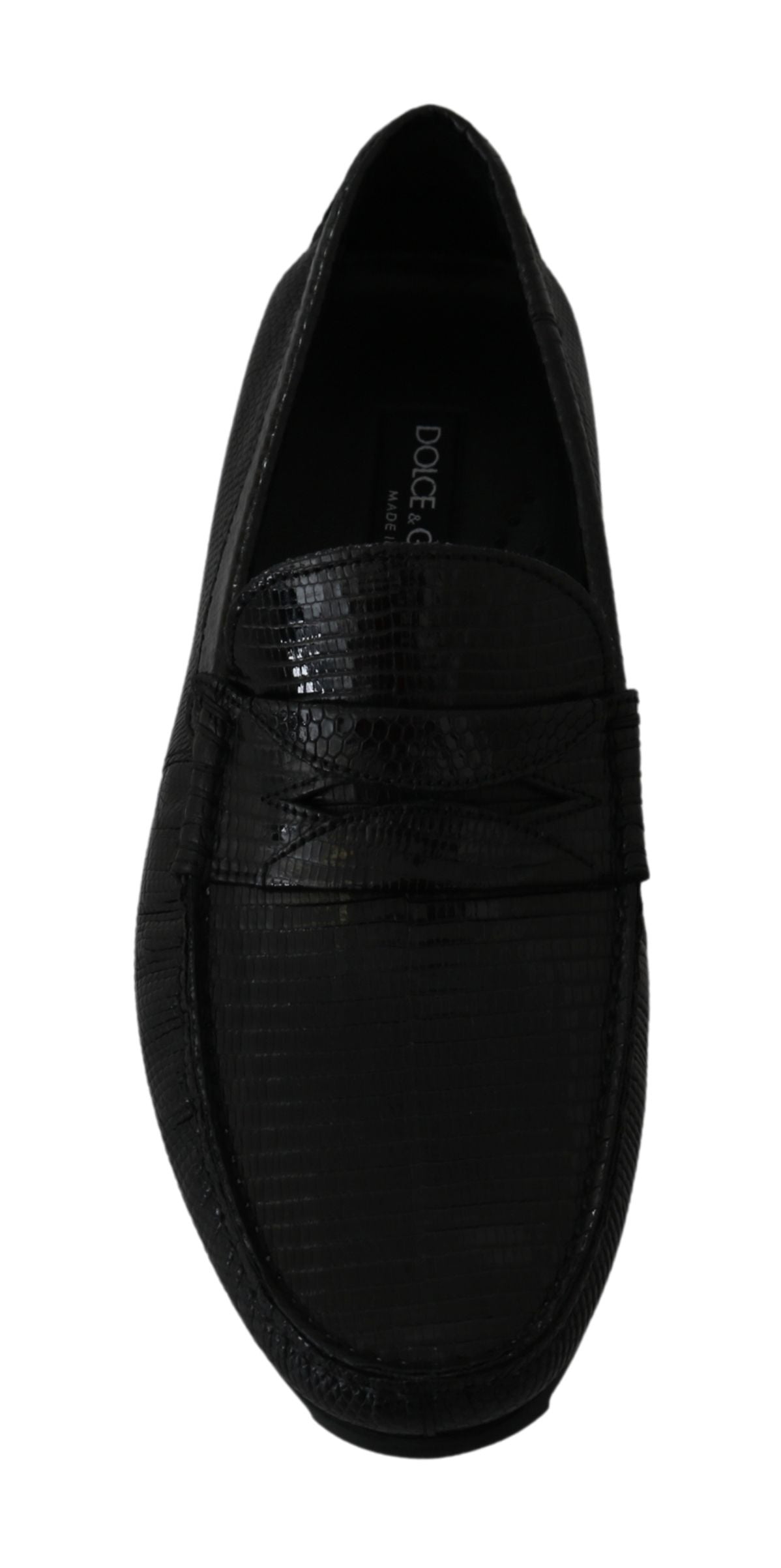 Mocassins plats Dolce &amp; Gabbana en cuir de lézard noir