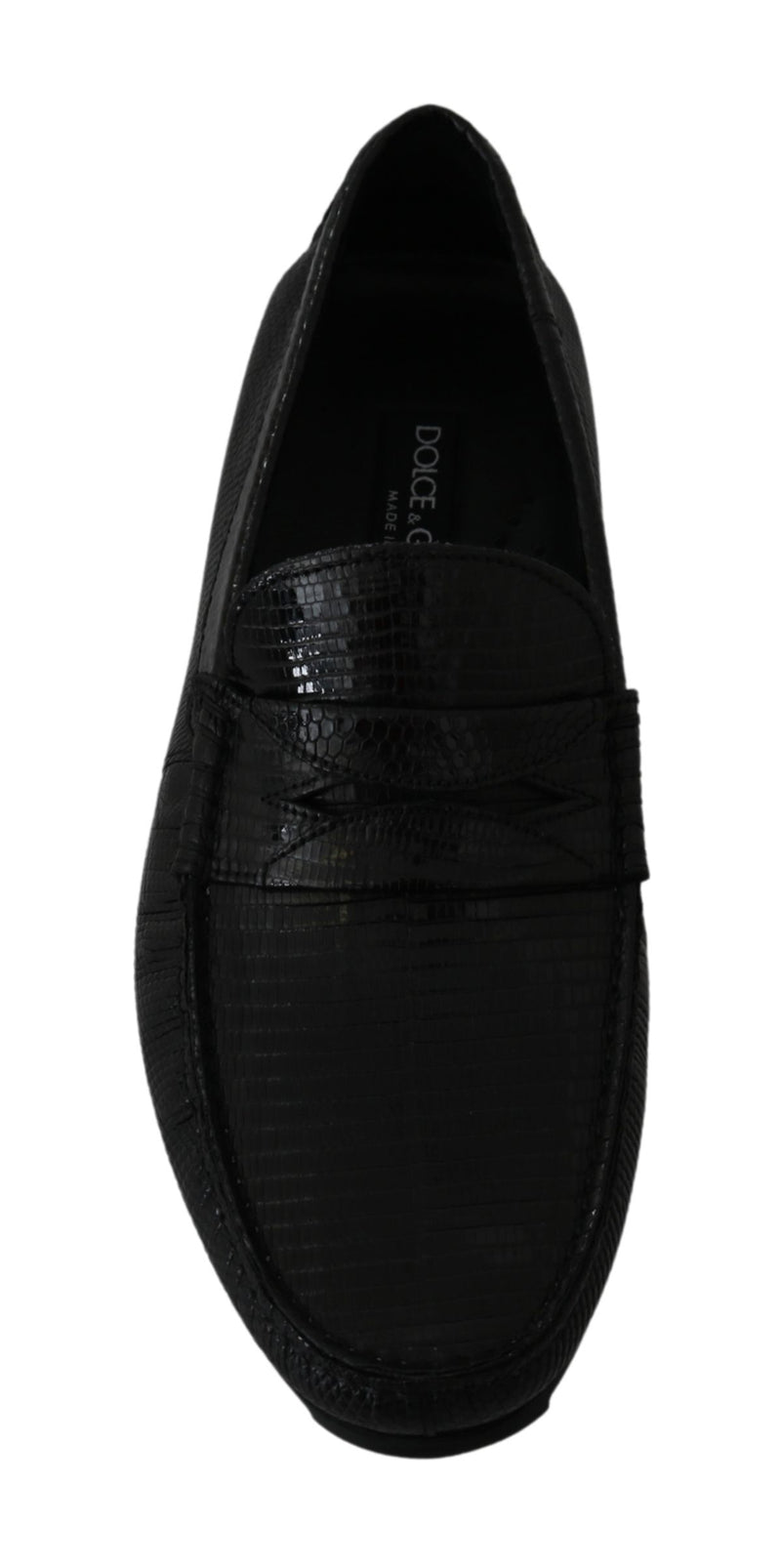 Mocassins plats Dolce &amp; Gabbana en cuir de lézard noir
