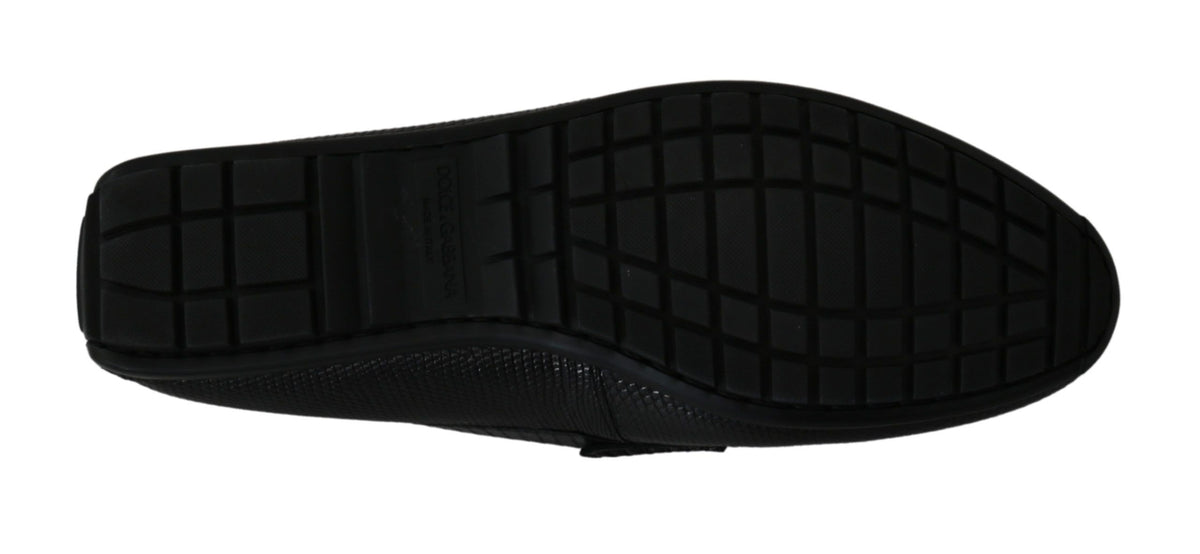 Mocassins plats Dolce &amp; Gabbana en cuir de lézard noir