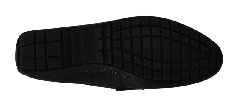 Mocassins plats Dolce &amp; Gabbana en cuir de lézard noir