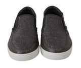 Mocassins plats Dolce &amp; Gabbana en cuir gris et cuir caïman pour homme