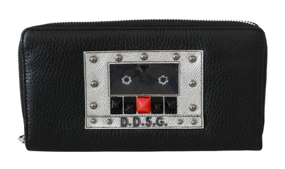 Portefeuille continental zippé Dolce &amp; Gabbana noir pour homme 100 % cuir