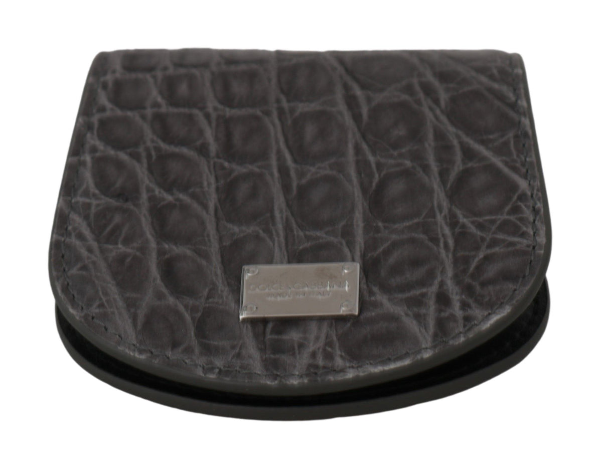Étui à préservatifs Dolce &amp; Gabbana en peau exotique grise avec pochette portefeuille