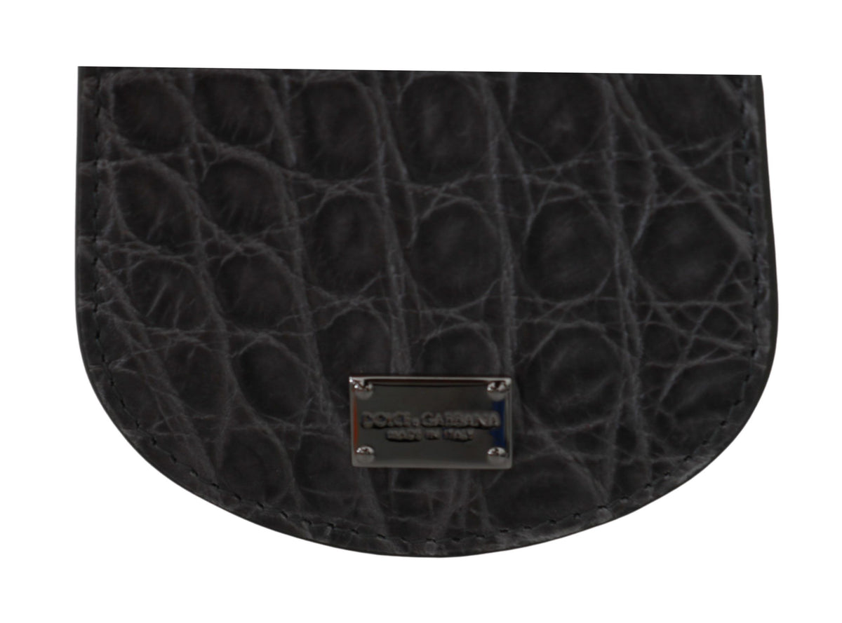 Étui à préservatifs Dolce &amp; Gabbana en peau exotique grise avec pochette portefeuille