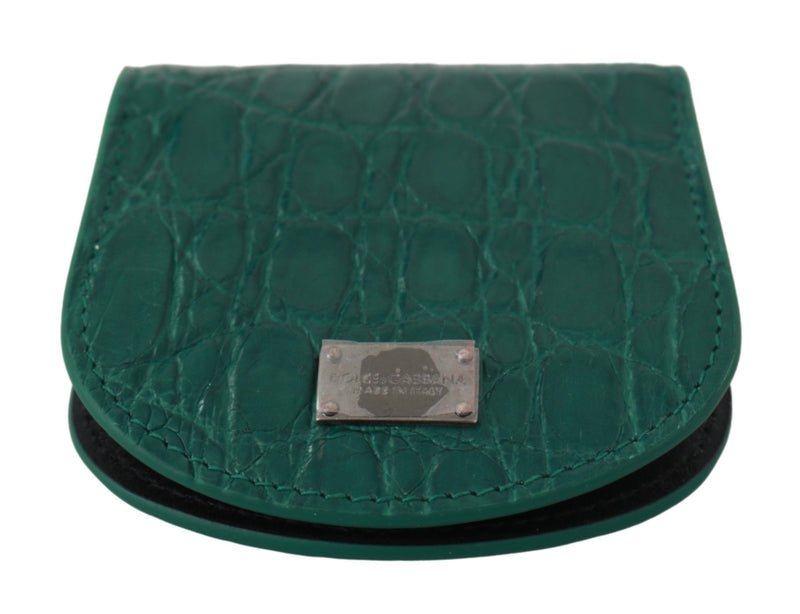 Dolce &amp; Gabbana Green Exotic Skins Condoomhouder Portemonnee
