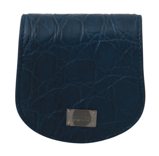 Dolce &amp; Gabbana Blauwe Leren Houder Zak Condoomhoes