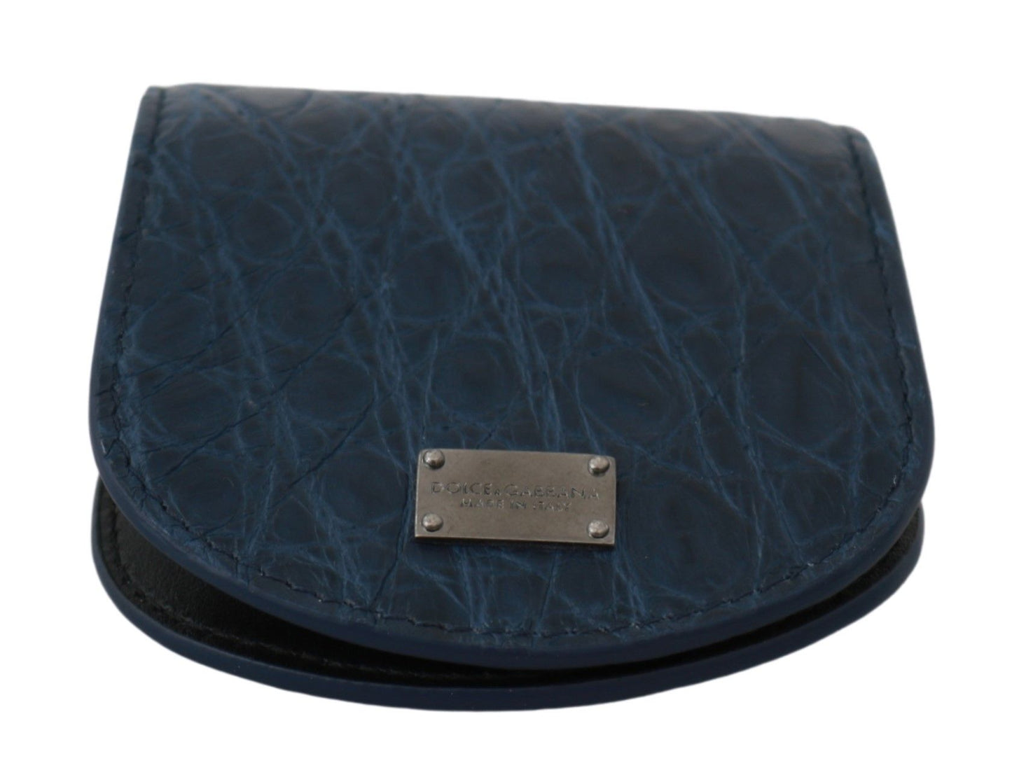 Portefeuille de poche Dolce &amp; Gabbana Blue Holder, étui à préservatifs en peau exotique bleue