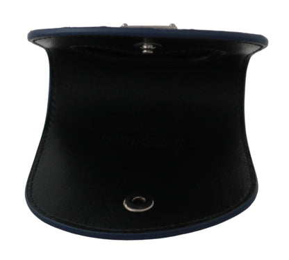Portefeuille de poche Dolce &amp; Gabbana Blue Holder, étui à préservatifs en peau exotique bleue