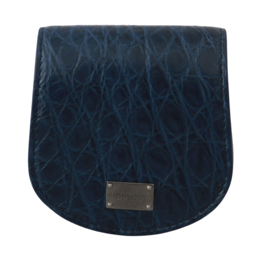 Dolce &amp; Gabbana Blue Holder Pocket Wallet Blue Exotic Skin Condoomhoesje