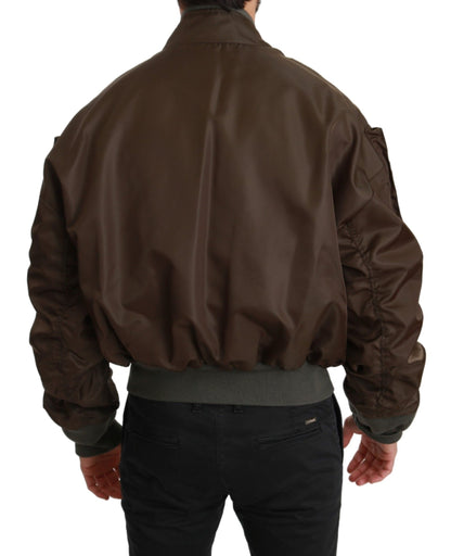 Veste Dolce & Gabbana marron brodée avec logo tête de mort et couronne