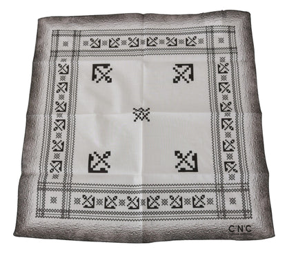 Foulard en coton imprimé bandana blanc Costume National
