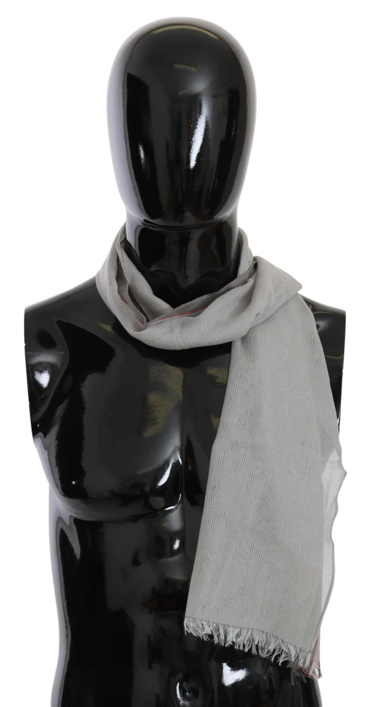 Foulard en coton à franges grises Costume National