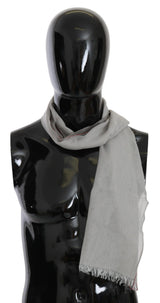 Foulard en coton à franges grises Costume National