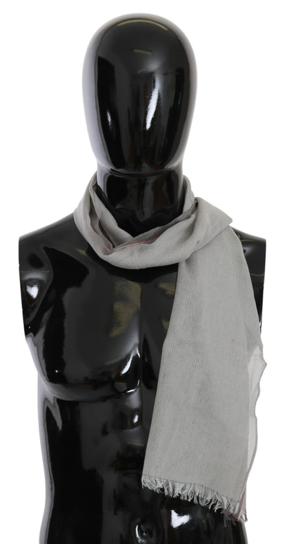 Foulard en coton à franges grises Costume National