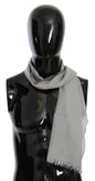 Foulard en coton à franges grises Costume National