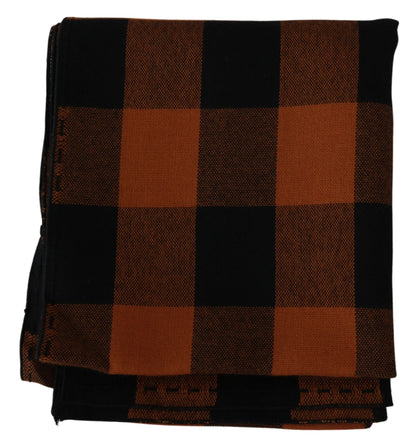 Écharpe châle à carreaux orange Costume National