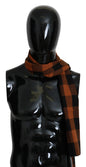 Écharpe châle à carreaux orange Costume National