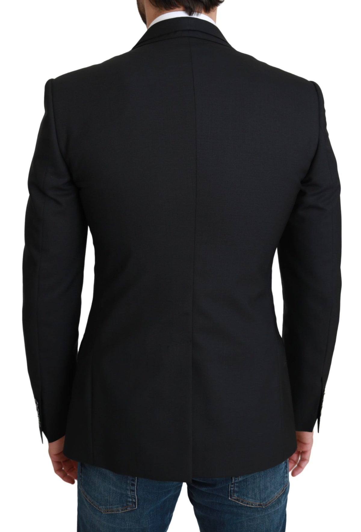 Blazer formel en laine noire à simple boutonnage Dolce &amp; Gabbana