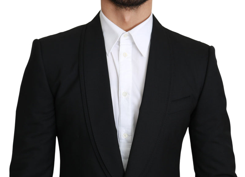 Blazer formel en laine noire à simple boutonnage Dolce &amp; Gabbana