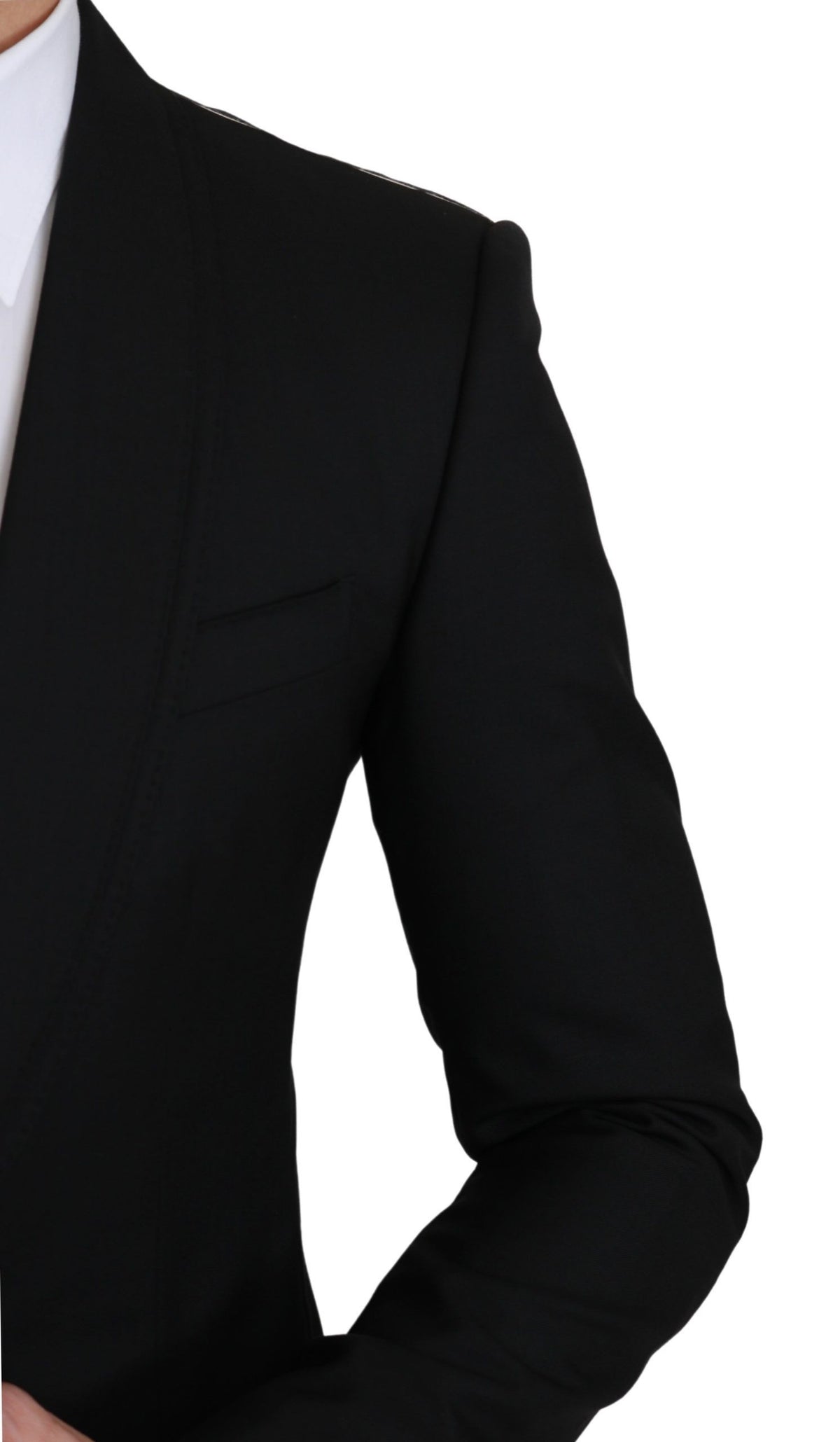 Blazer formel en laine noire à simple boutonnage Dolce &amp; Gabbana