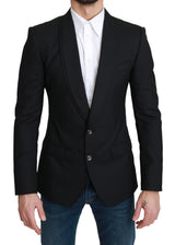 Blazer formel en laine noire à simple boutonnage Dolce &amp; Gabbana