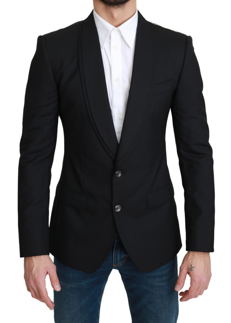 Blazer formel en laine noire à simple boutonnage Dolce &amp; Gabbana