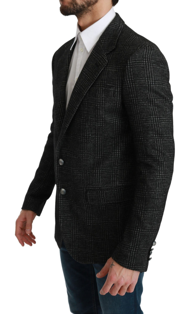 Dolce &amp; Gabbana Grijs Geruit Slim Fit Jas Blazer