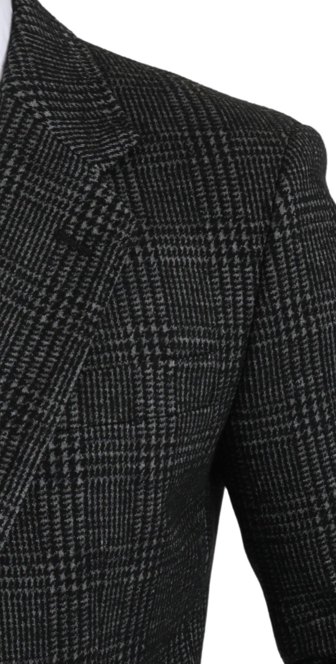 Veste blazer Dolce &amp; Gabbana à carreaux gris, coupe ajustée