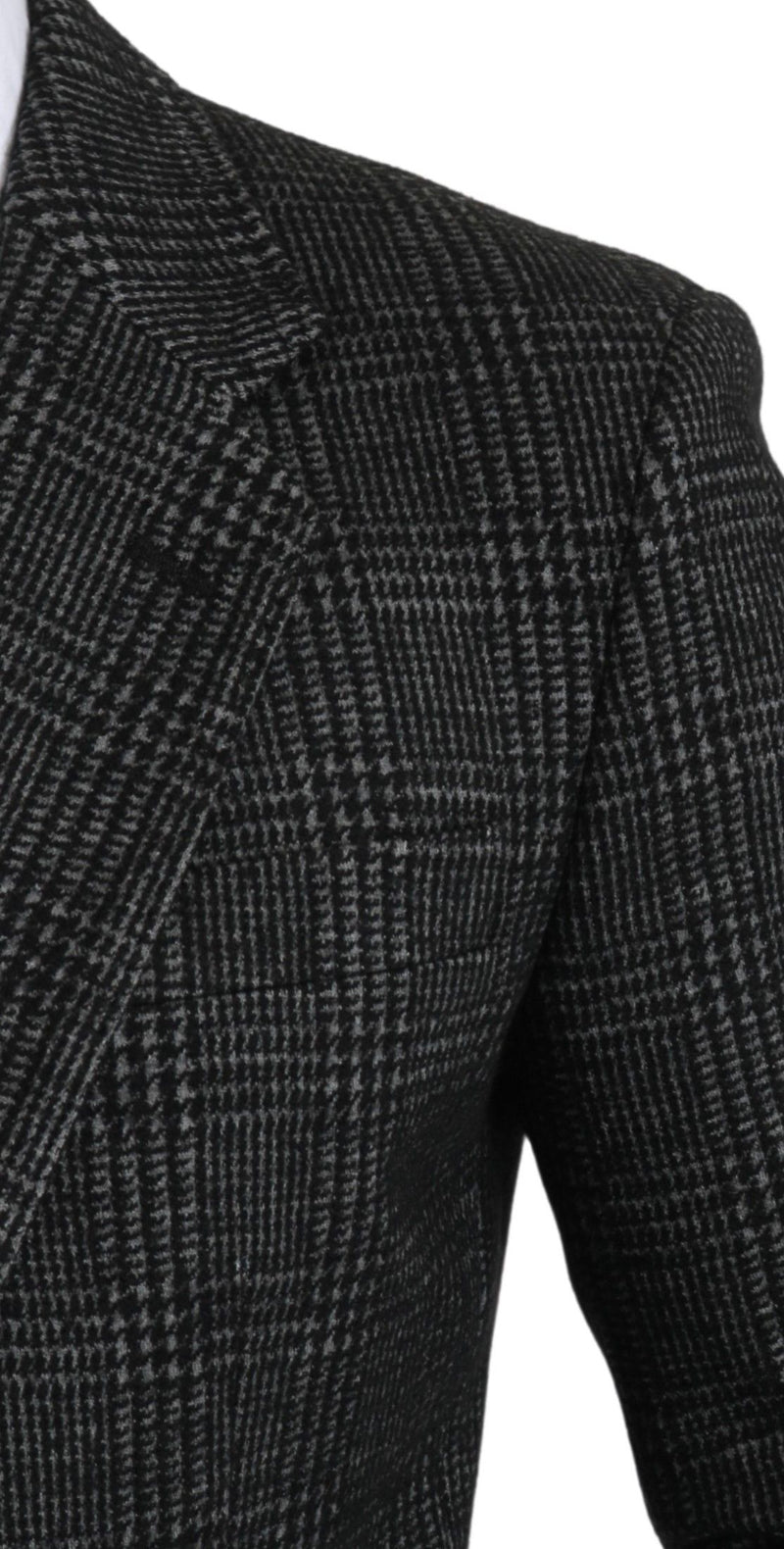 Dolce &amp; Gabbana Grijs Geruit Slim Fit Jas Blazer